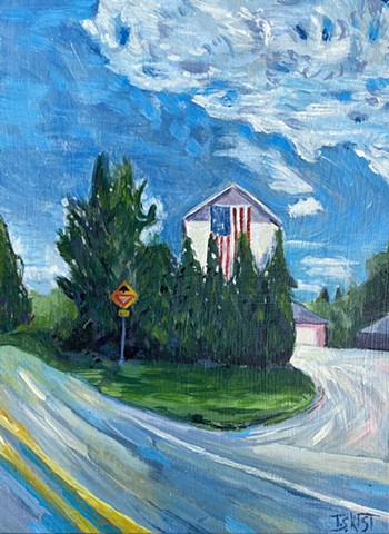 Landscape painting flag 