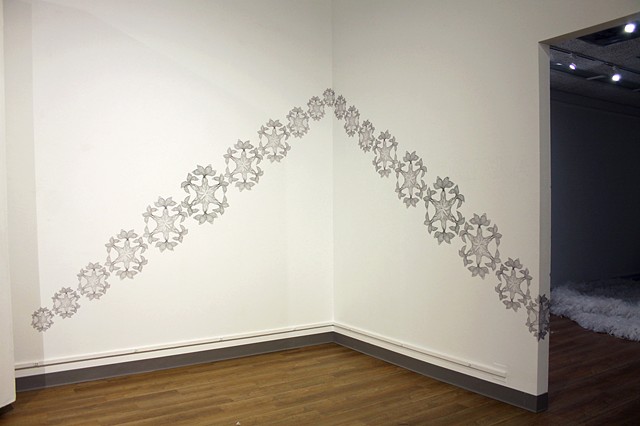 large scale drawing, wall drawing, arrow