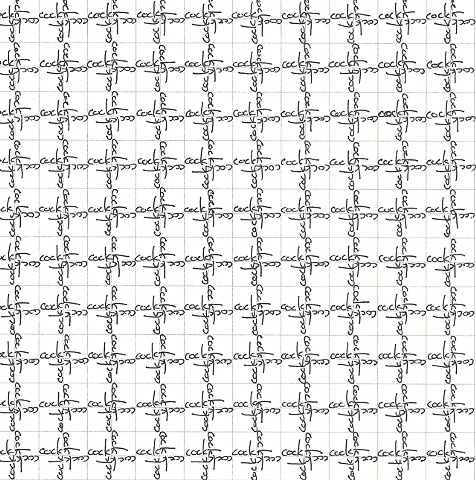 inappropriate grid - "cock," detail (right side)