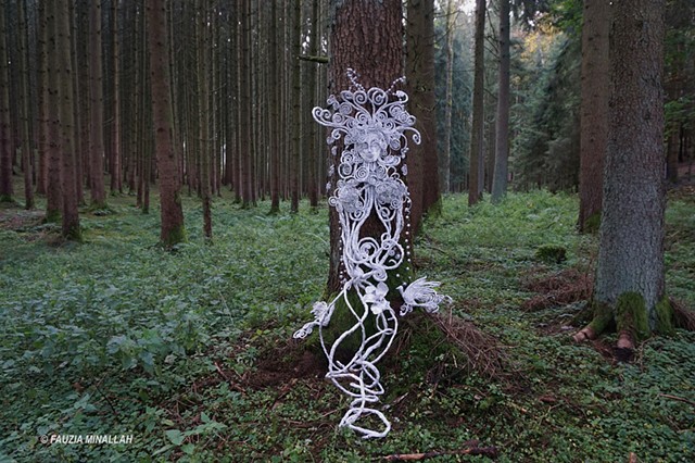 Tinfoil Tree Spirit in a forest in Germany