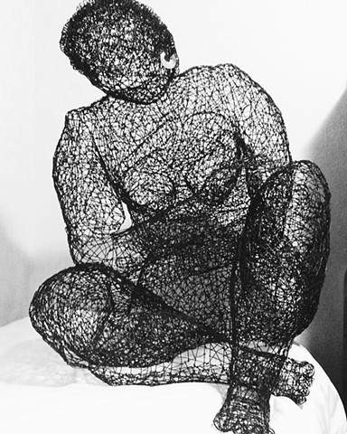 Kristine Mays artist, wire sculpture, figurative, woman, fine art