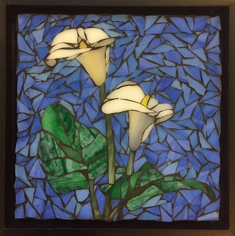 Stained Glass Mosaic, Floral, Calla Lily