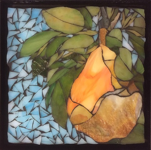 Stained Glass Mosaic, Fruit, Pear