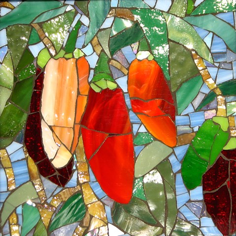 Stained Glass Mosaic Salsa Peppers