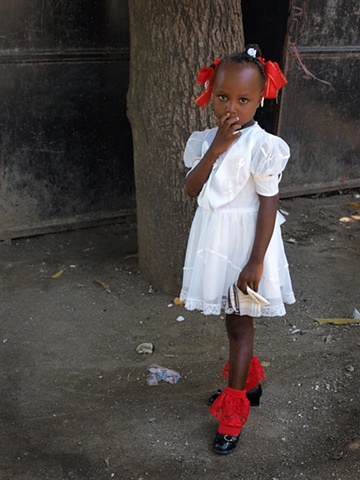 Girl with red socks