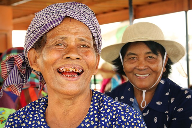 Woman with betel-stained teeth