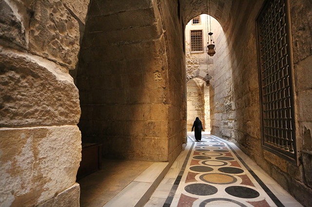 Walking down an ancient corridor 