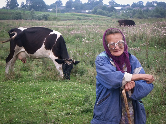 Orysia with her cow