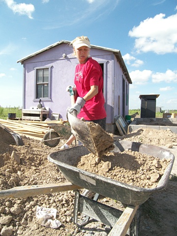 Matamoros, digging, building home on landfill