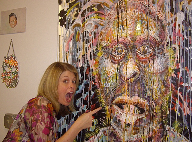 Amy with Mirror Monster painting