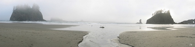 Second Beach, Olympic Peninsula, seastacks, coastlines, fog