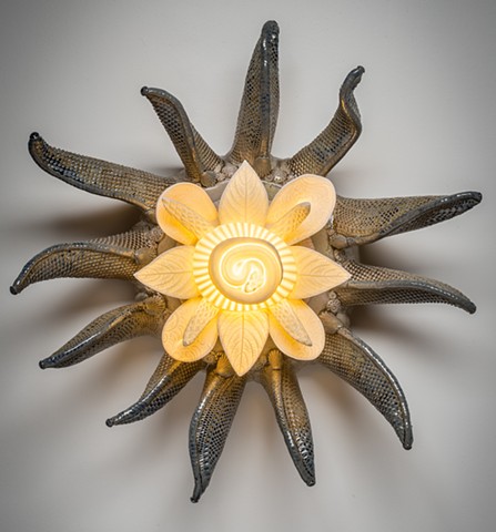 detail of Poison Flower, Star Flower (piece with porcelain illuminated)