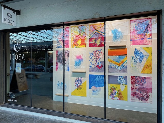 Installation view of Telluric Episodes ( Saturation) at ICOSA gallery part of their Window Dressing Series