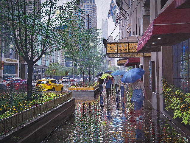 "Rainy Afternoon on the Avenue"
