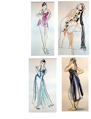 4 fashion drawings