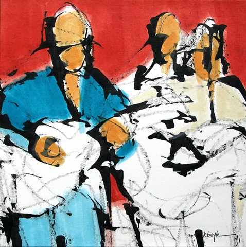 Three Musicians | Abstract Figurative Art