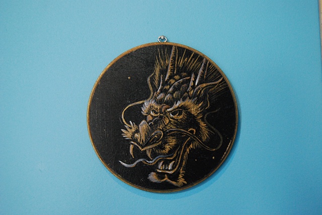 dragon head in gold