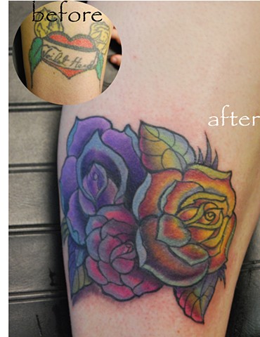 coverup with a rose  by david zobel caspian tattoo  lynchburg va