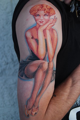varga pinup tattoo by david zobel  caspian tattoo in lynchburg virginia