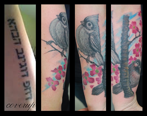 bird coverup caspian tattoo David zobel color animal lynchburg va