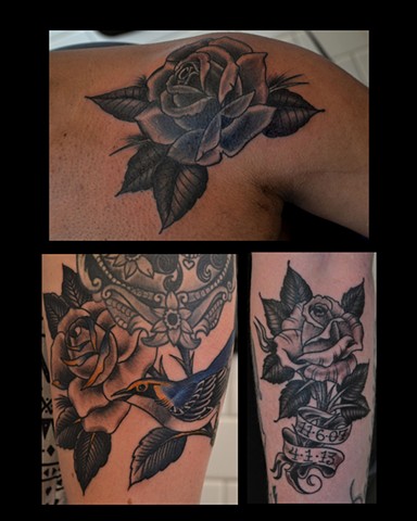 Roses; Black and Gray