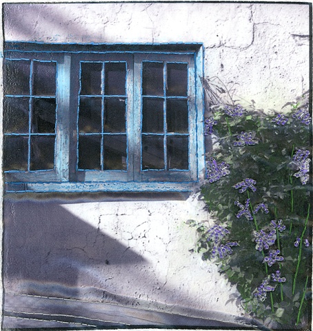 garage and clematis