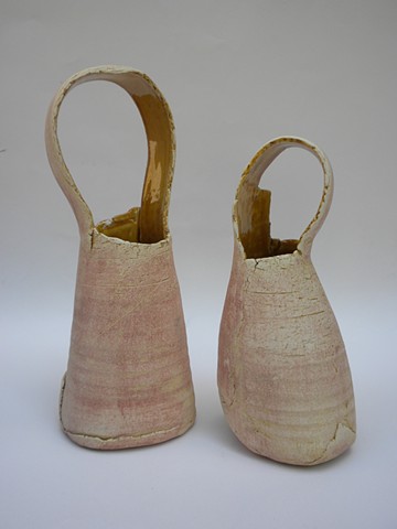 Golden Pink Basket Forms- £75 each, £140 for the pair