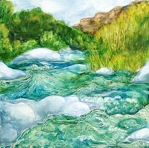 Landscape Painting, river painting, Painting of River, painting of Rio Grande, Taos landscape painting