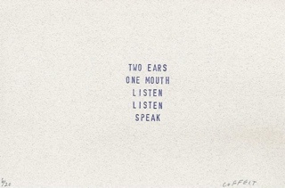 two ears one mouth listen listen speak