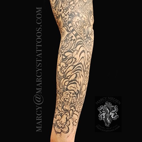 Mandala henna sleeve tattoo