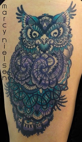 owl tattoo henna