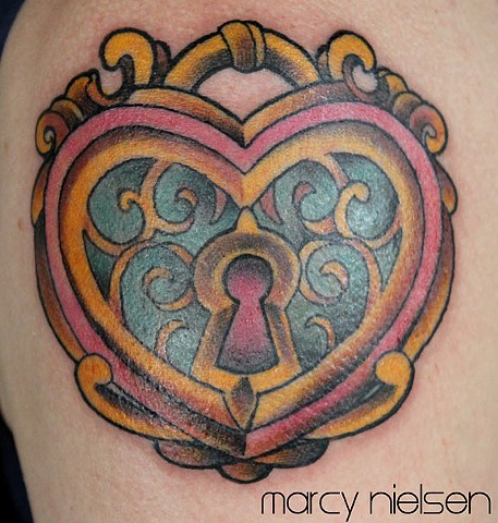 heart locket tattoo