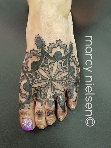 foot mandala tattoo
