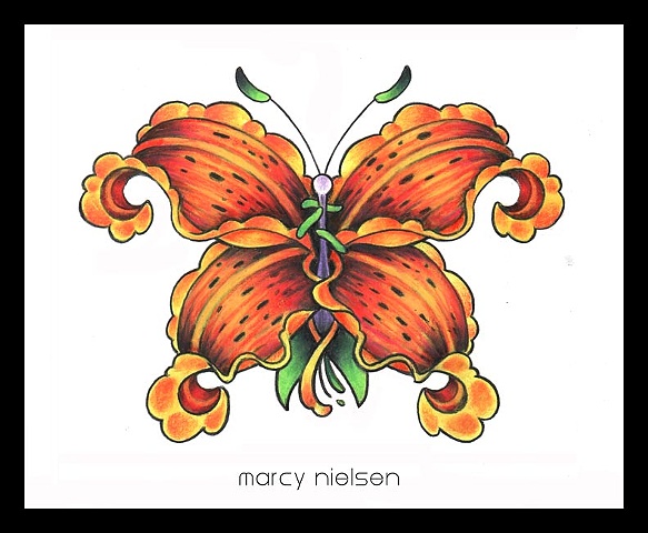 tiger lily butterfly tattoo
