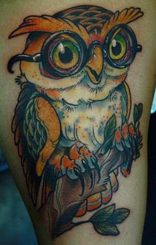 Owl, Eric James tattoo Phoenix Arizona art
