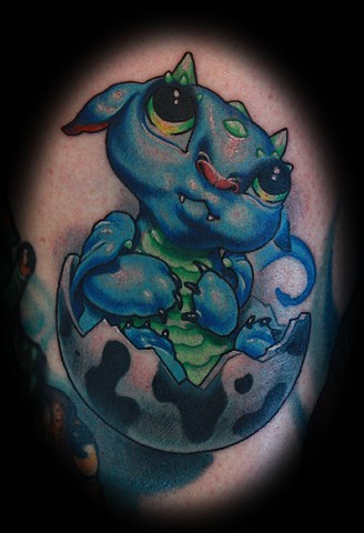 Eric james tattoo, blind tiger tattoo, dragon tattoo, baby dragon tattoo, arizona tattoo, phoenix tattoo
