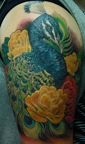 Peacock Eric James tattoo phoenix tattoo company