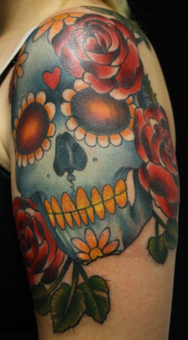 Day of the dead skull tattoo Eric James