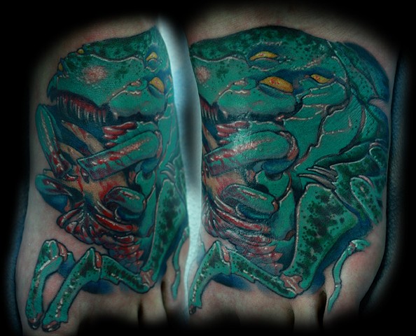 eric James tattoo, Phoenix Arizona tattoo art, creature tattoo, bug tattoo, scary tattoo color tattoo, best tattoos