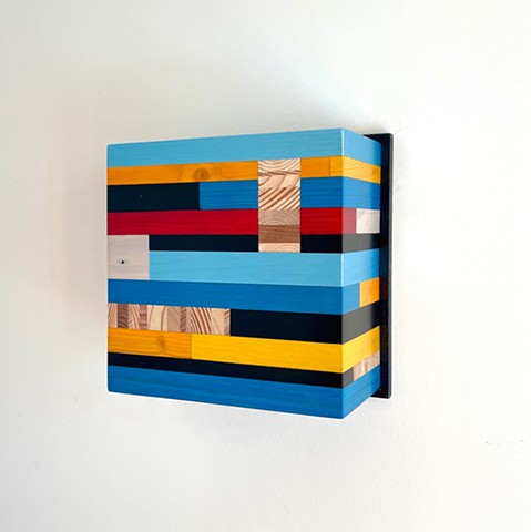 Modern art-contemporary craft Color Module "C7SQ", salvaged wood and mixed media color by Andrew Traub