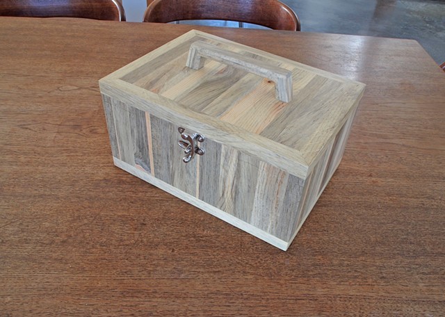 Wood craft box made from beetle kill blue pine.