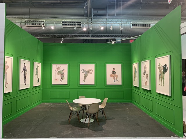 Installation view of solo booth exhibition at NYC Armory 