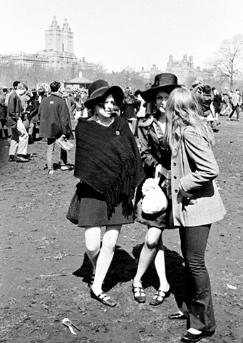 Young women at Love-In, Central Park, New York