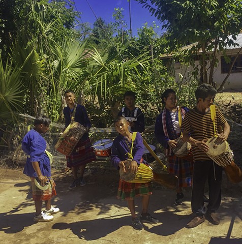 Village musicians at David and Pern's wedding, Roi Et, Thailand