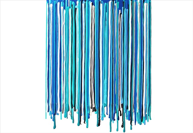 blue and turquoise fringe painting by Julee Latimer