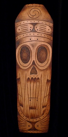Taino Skateboard Carving and Painting