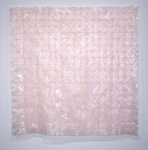 Blush, 2016, sewn cereal box liners (photo courtesy of Barbara Lynch-Johnt)