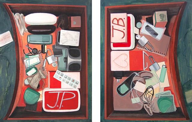 Painting of desk drawers by Jordan Buschur