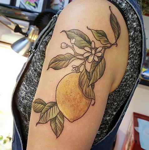 Lemon tattoo by Sandra Burbul