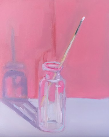 Glass Bottle with Brush